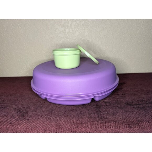 Tupperware Serving Center Large Divided Veggie Party Snack Tray Dip Bowl 1665 - Picture 3 of 4